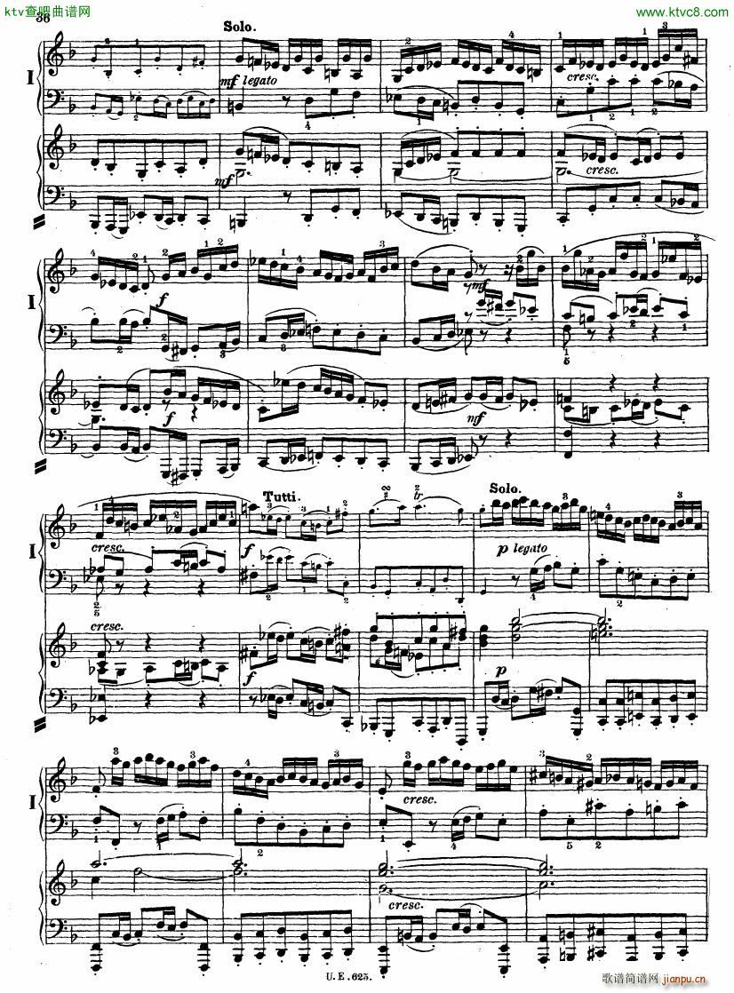 Bach JS BWV 1052 Keyboard Concerto in d ed R ntgen(钢琴谱)37