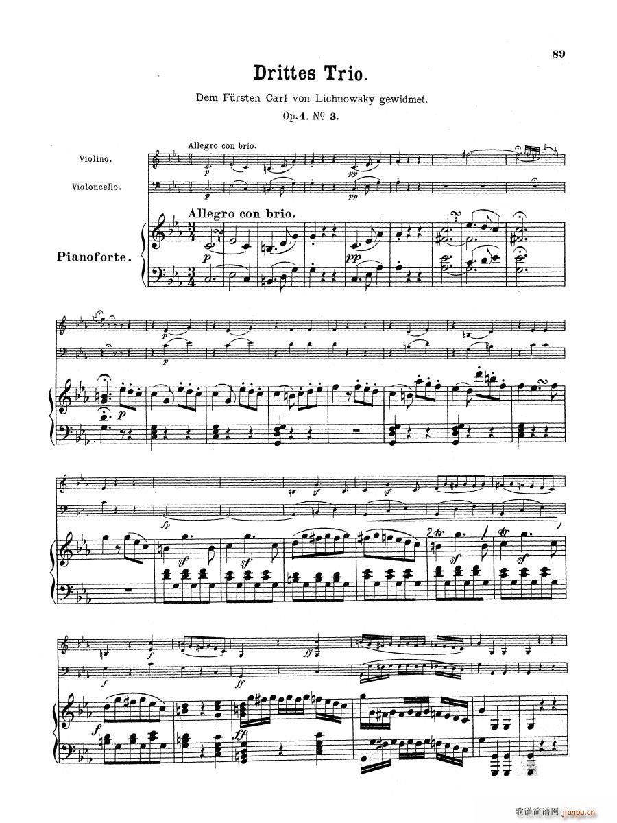 Beethoven op 1 no 3 Piano Trio(钢琴谱)1