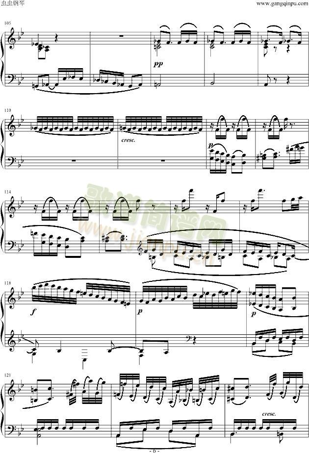 贝多芬降B大调奏鸣曲第四乐章(钢琴谱)6