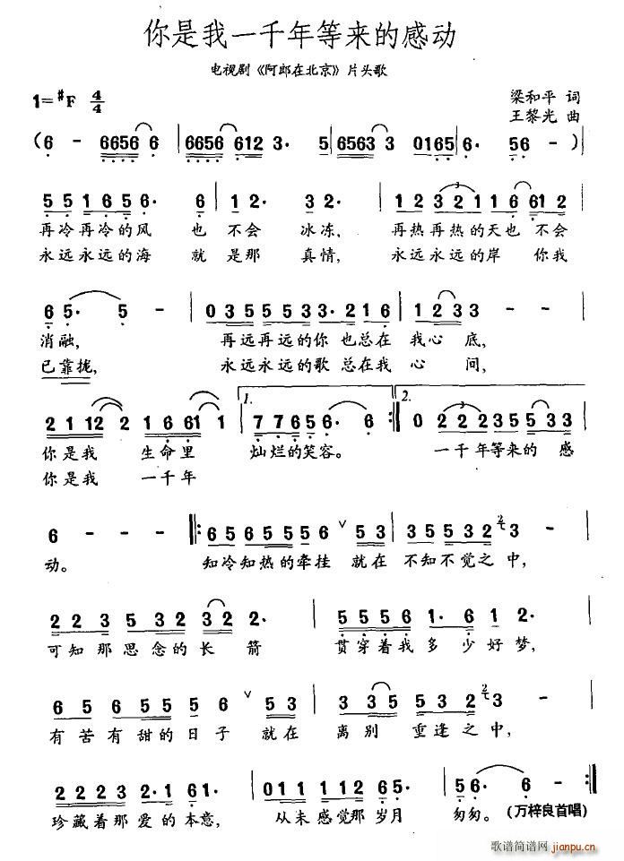 你是我一千年等来的感动(十字及以上)1