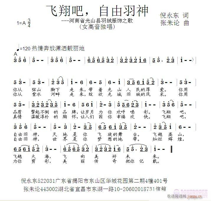 飞翔吧，自由羽神(八字歌谱)1