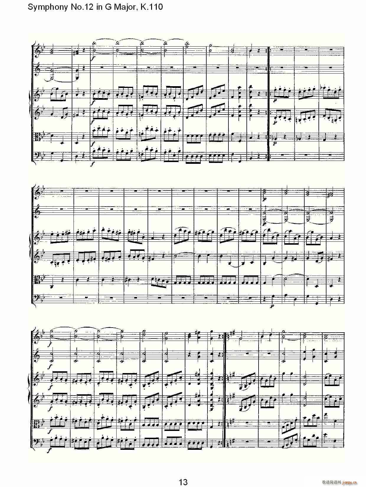 Symphony No.12 in G Major, K.110(十字及以上)13