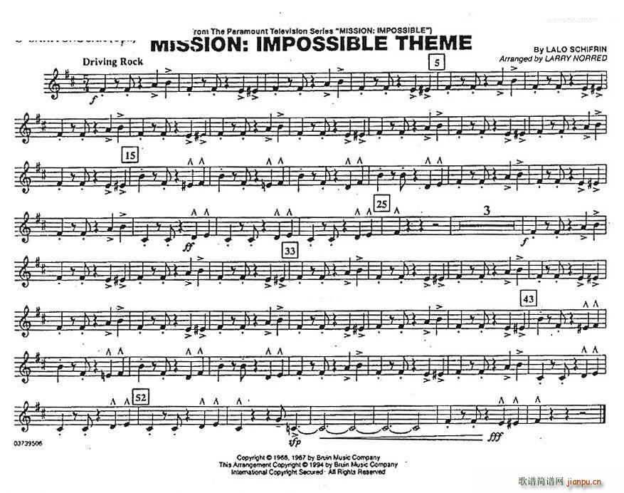 MISSION IMPOSSIBLE THEME 上低音萨克斯(十字及以上)1