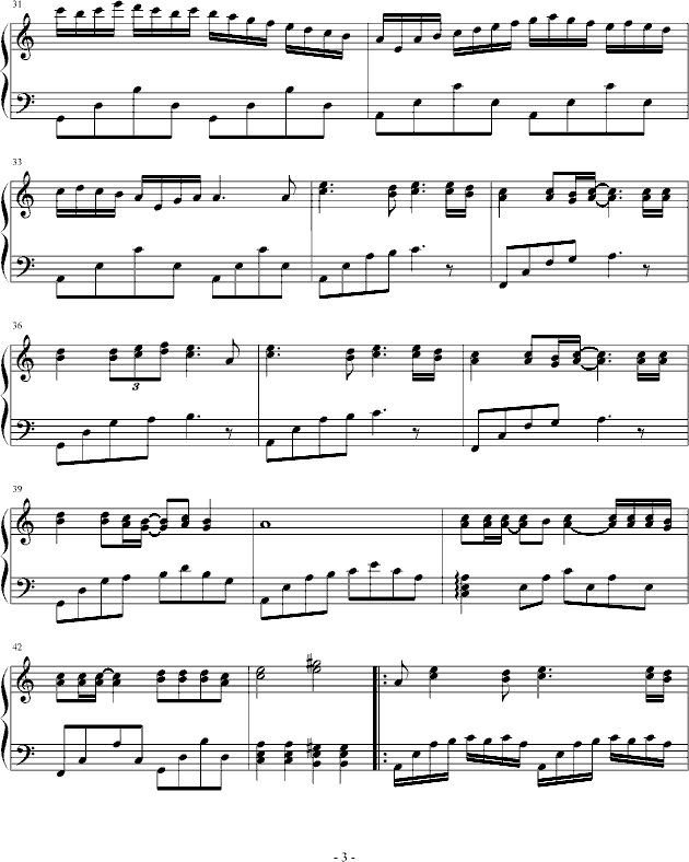 无脚的鸟(钢琴谱)3