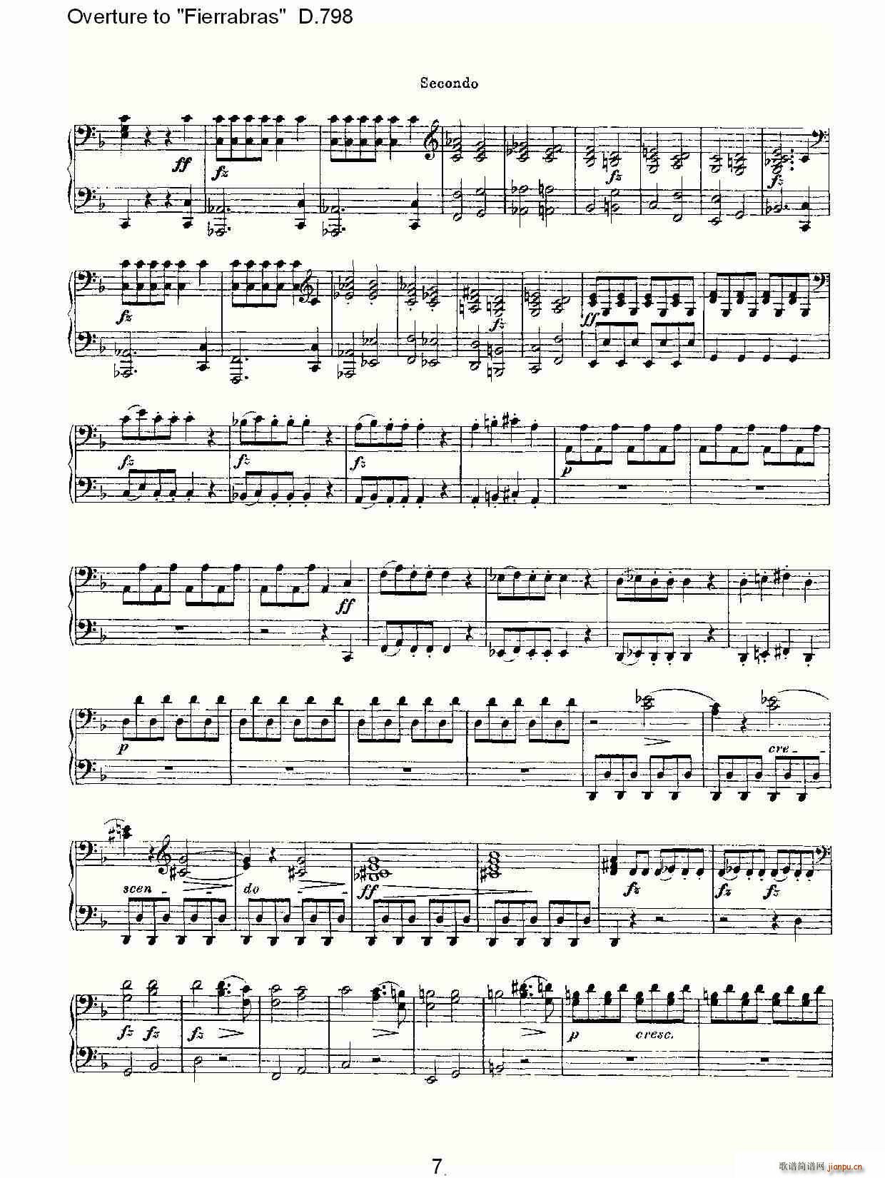 Overture to Fierrabras D 798 Fierrabras 序曲D 798(钢琴谱)7