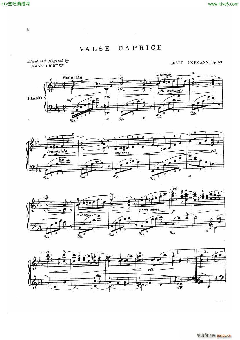 HOFMANN Valse caprice op53(钢琴谱)1