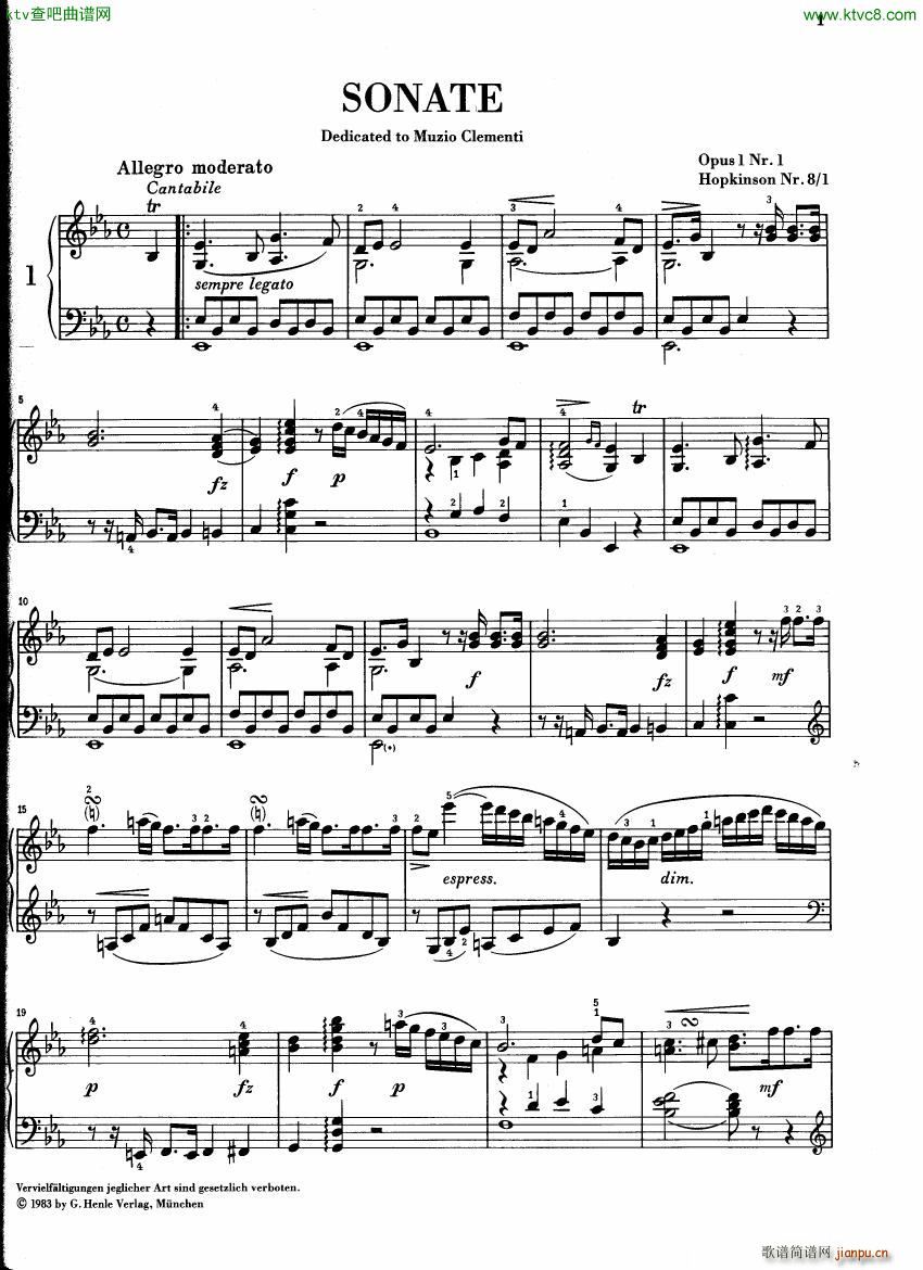 Field 01 1 Piano Sonata No1(钢琴谱)1