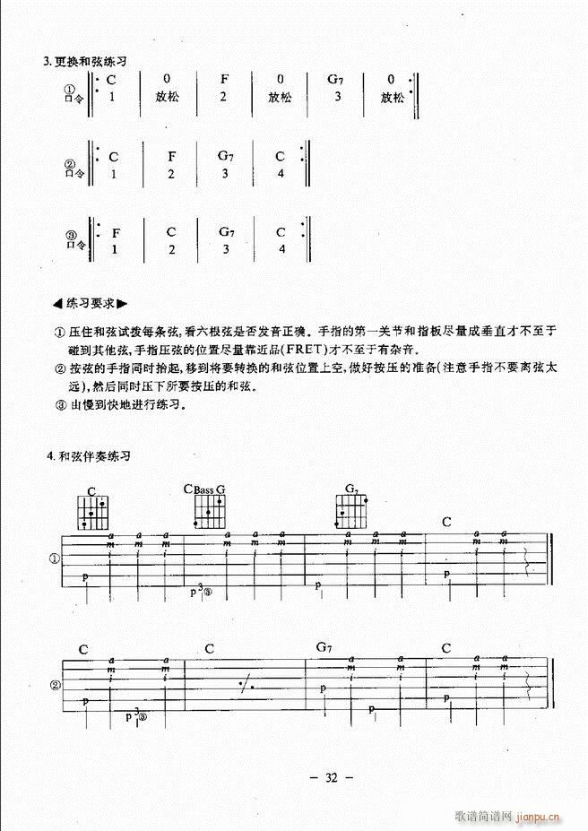 民谣吉他教程 目录前言 1 60(吉他谱)37