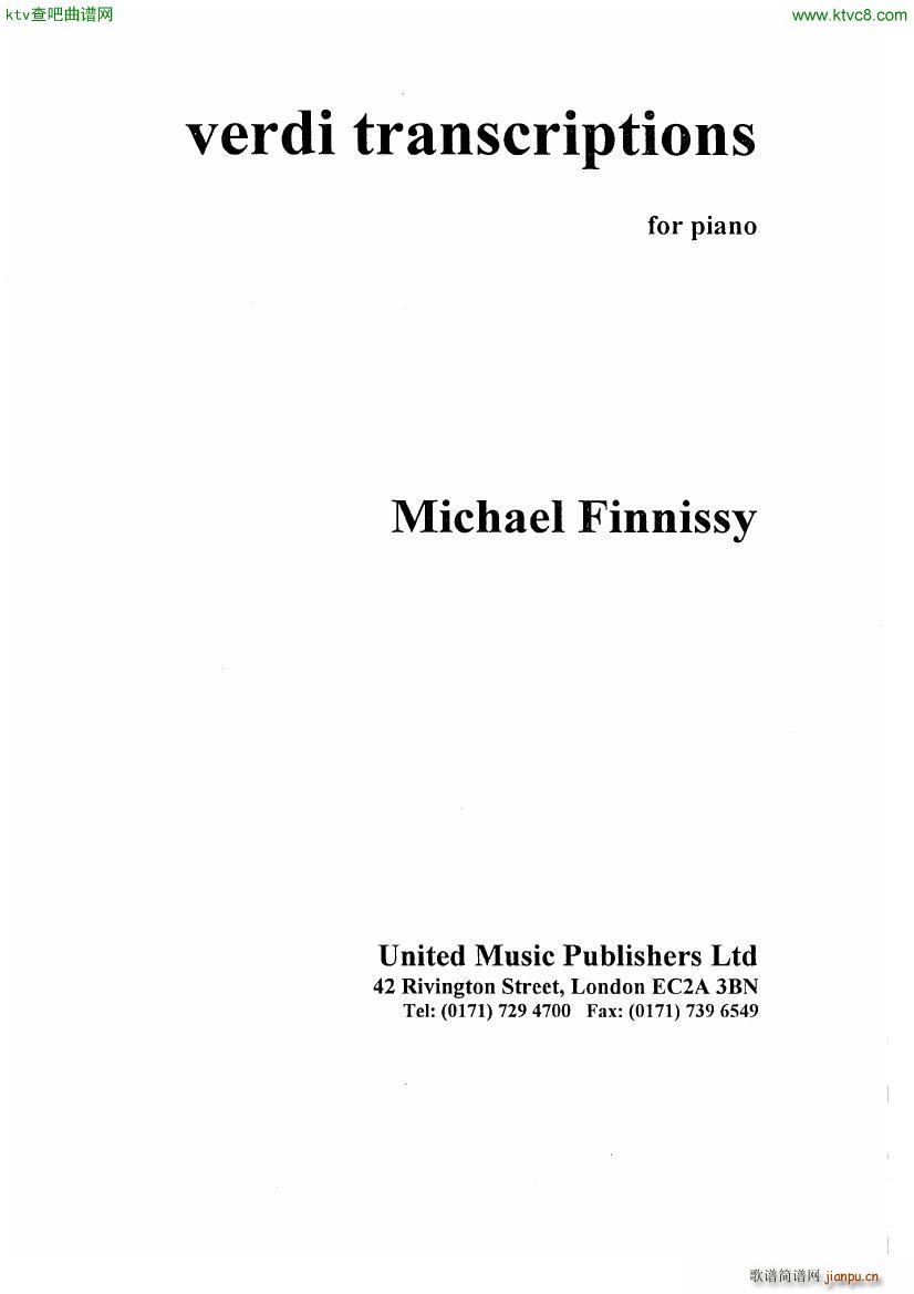 finnissy michael verdi transcription no 01(钢琴谱)1