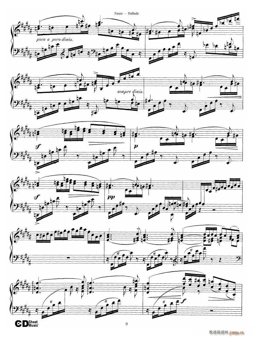 Faure Ballade Op 19 Ballade Op 19(十字及以上)9