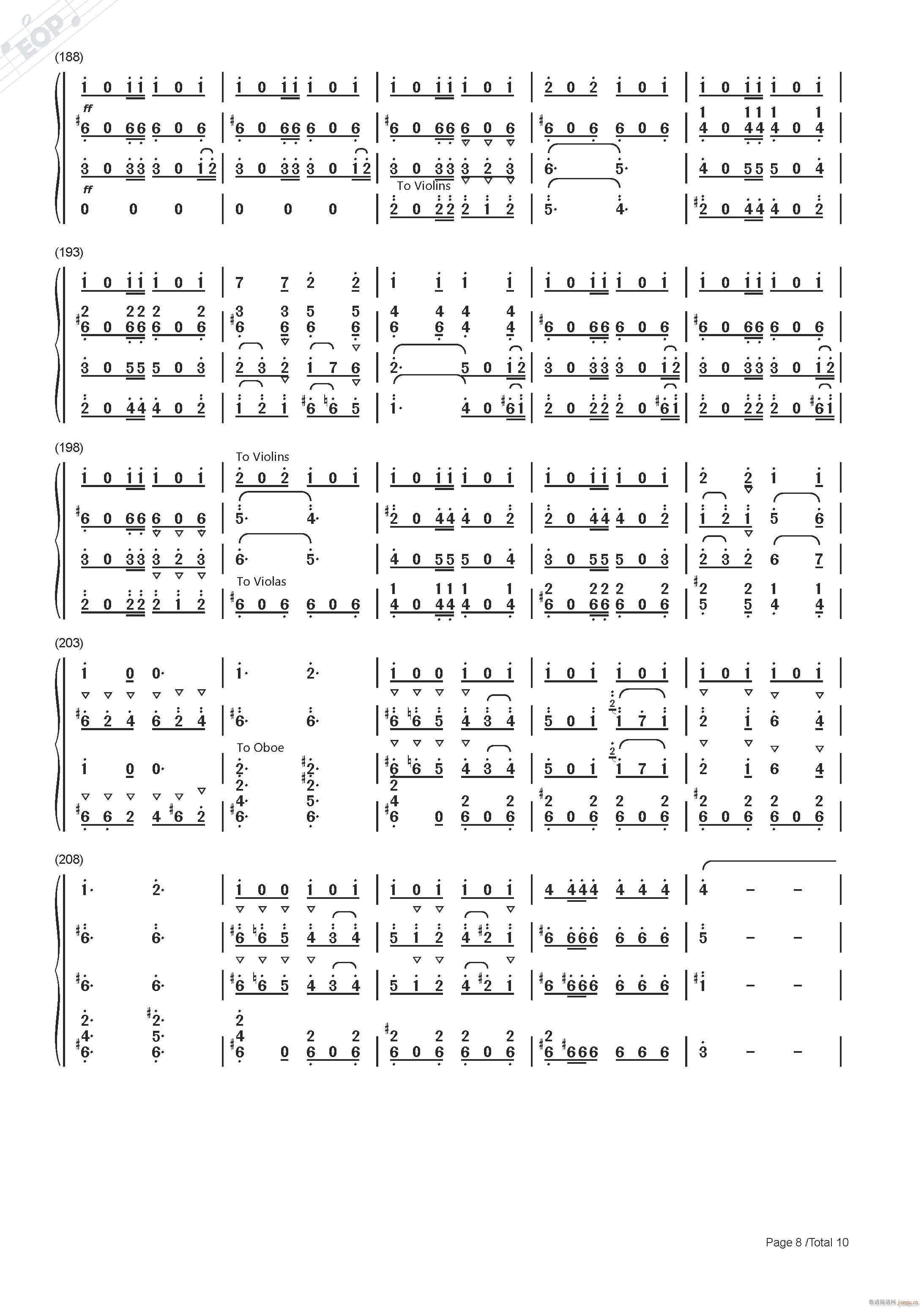 弗朗茨 冯 苏佩 轻骑兵序曲 混合四重奏(总谱)8