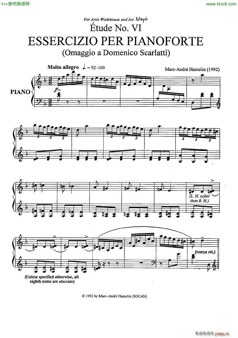 Etude No 6 Omaggio a Domenico Scarlatti(钢琴谱)1