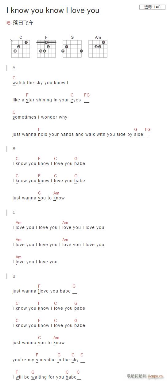 I Know You Know I Love You(吉他谱)1