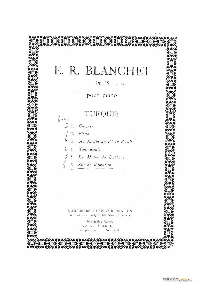 Blanchet Op 18 Turquie Op 18 Turquie(十字及以上)31