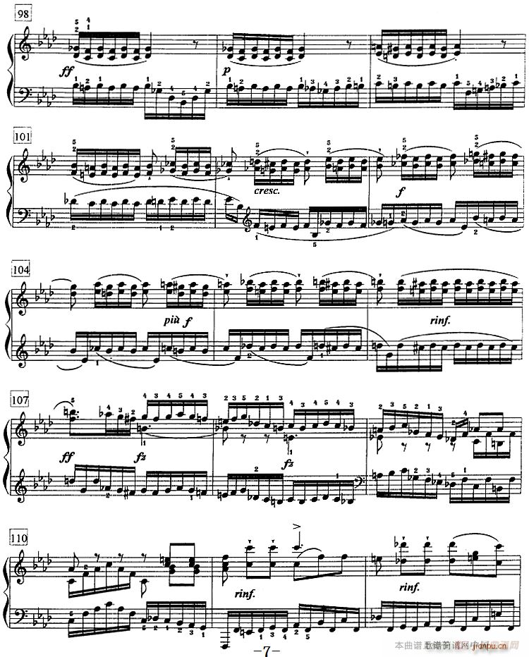 钢琴教程第七级 练习曲 名手之道 No 21(钢琴谱)7