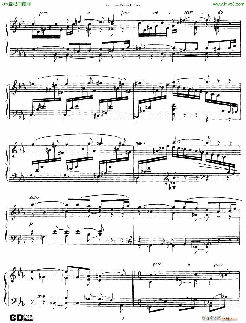 Faure 8 Pieces Breves Op 84(钢琴谱)3