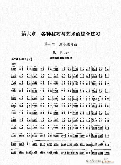 竹笛实用教程221-240(笛箫谱)17