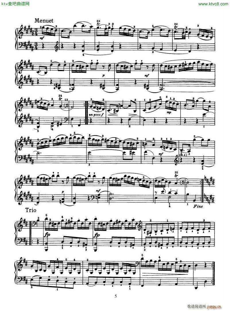 Haydn Piano Sonata No 32 In B(钢琴谱)5