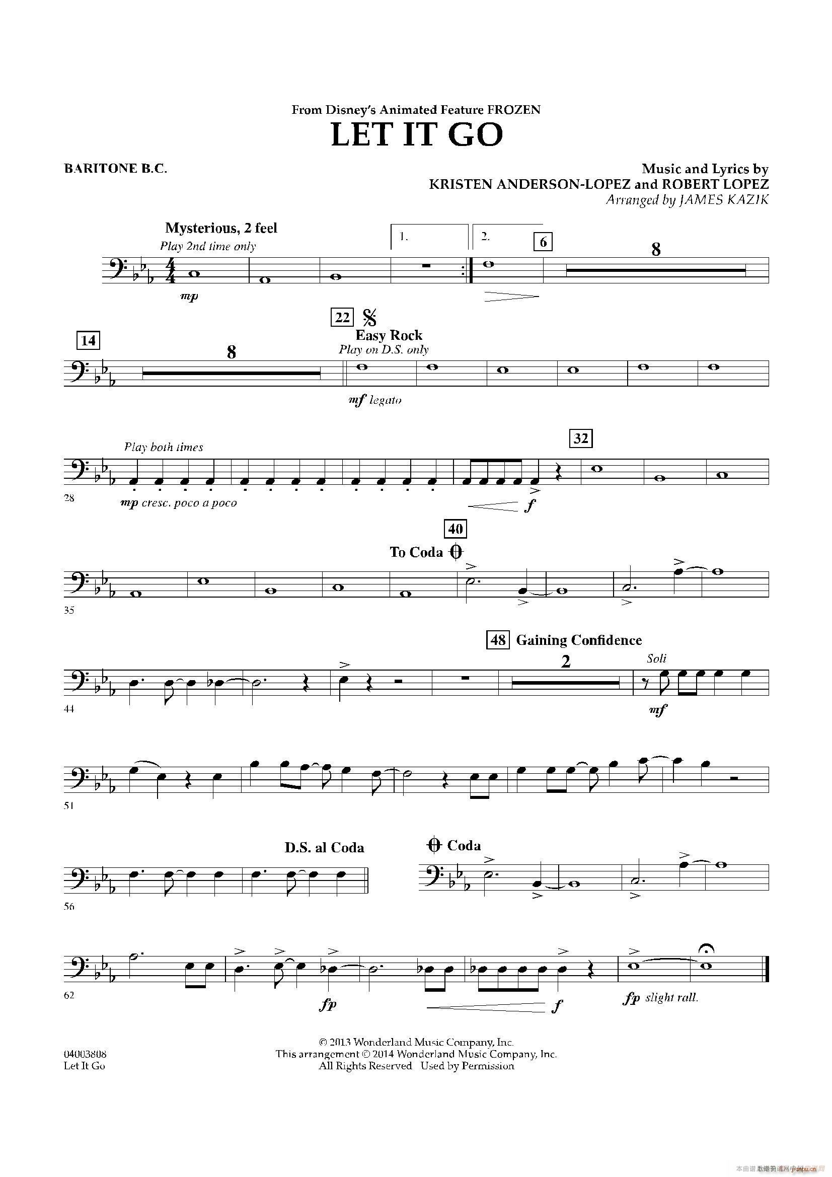 Let it go 冰雪奇缘 主题曲 交响管乐(十字及以上)17