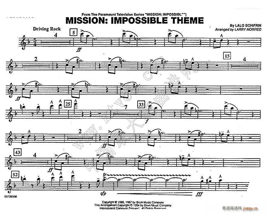 MISSION IMPOSSIBLE THEME 长笛 短笛(笛箫谱)1