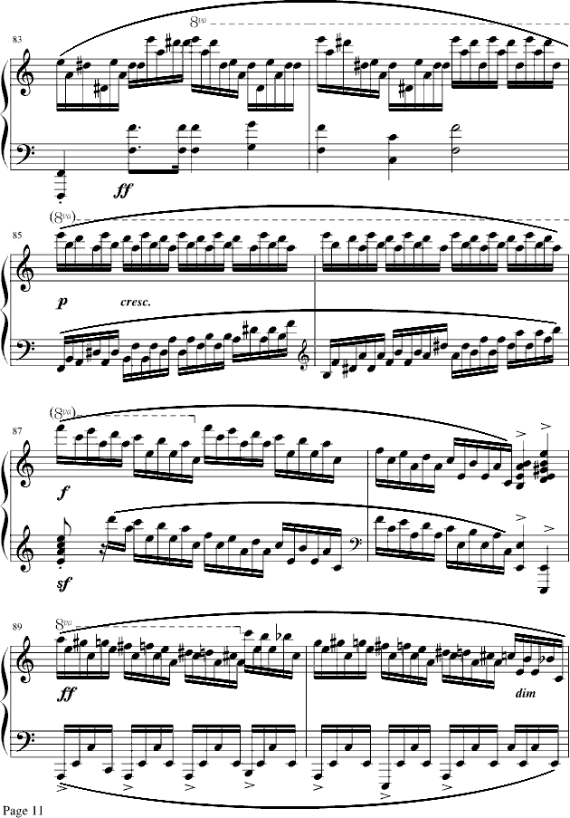肖邦冬风练习曲(钢琴谱)11