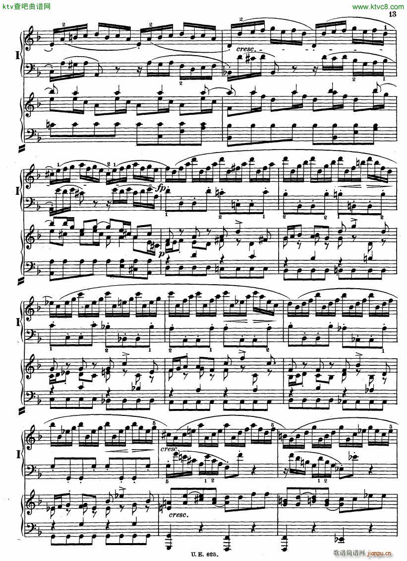 Bach JS BWV 1052 Keyboard Concerto in d ed R ntgen(钢琴谱)14