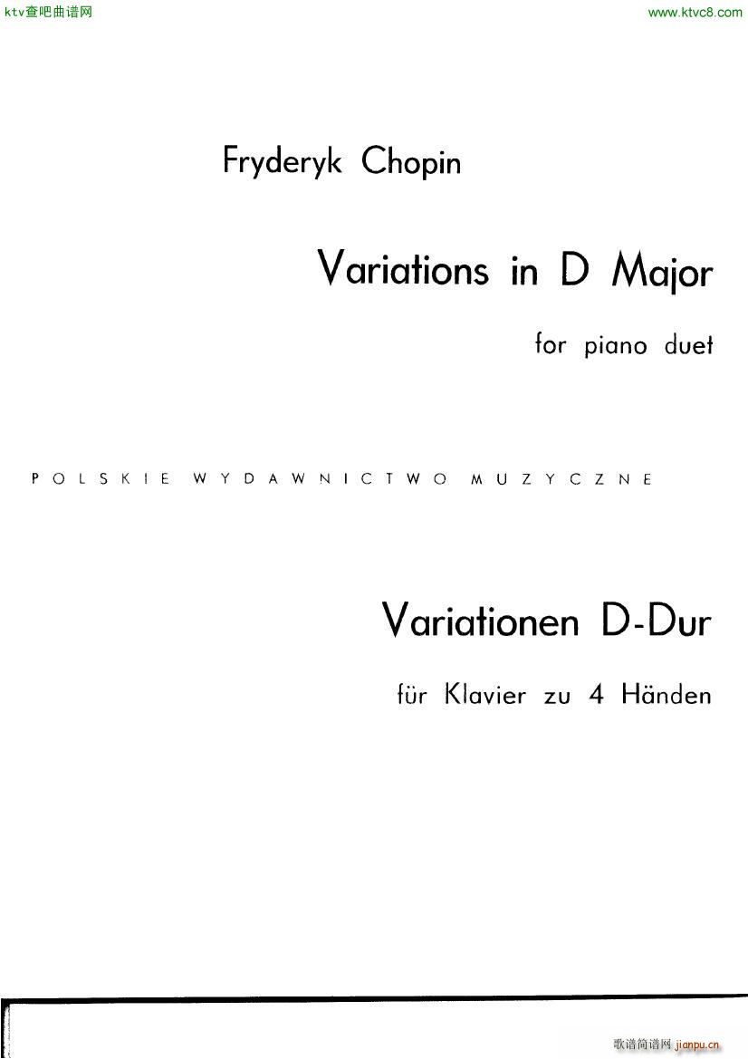 Chopin ekier variations in D(钢琴谱)1