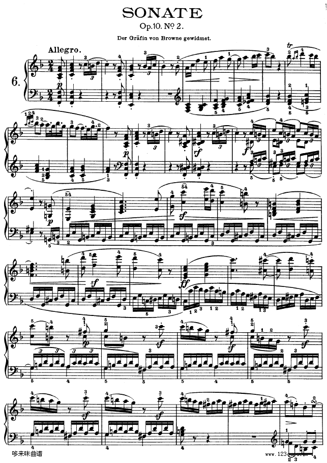 F大调第六钢琴奏鸣曲-Op.10—2-贝多芬(钢琴谱)1