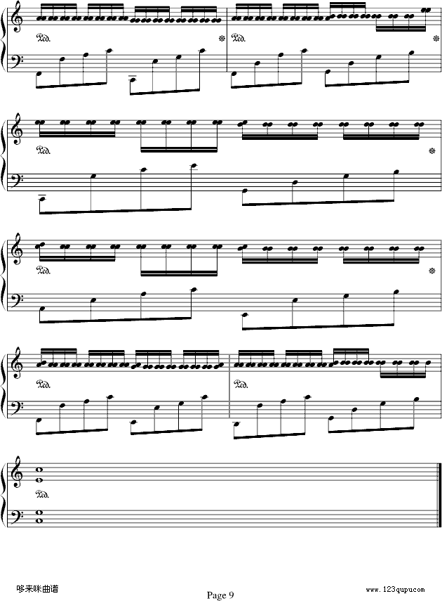 卡农--帕赫贝尔-Pachelbel(钢琴谱)9