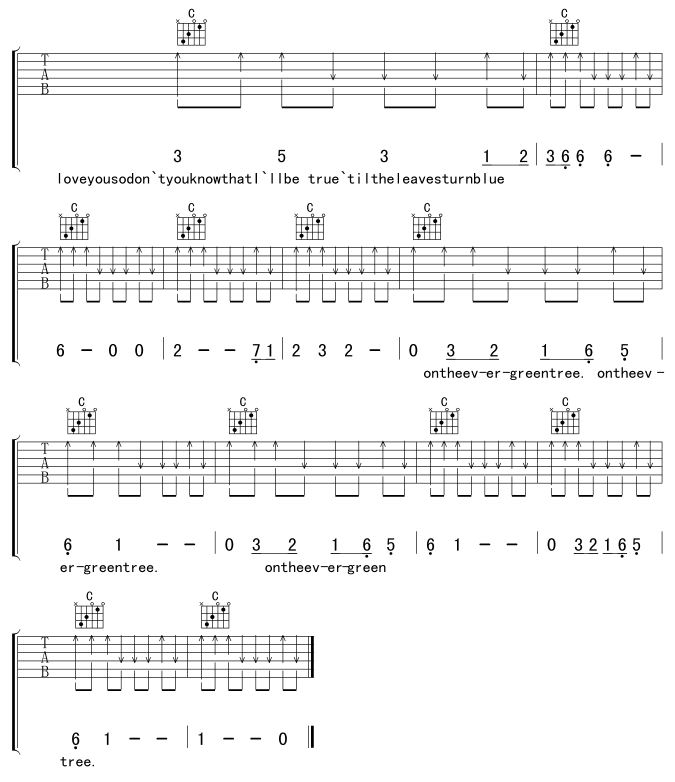 evergreentree吉他谱-(吉他谱)3