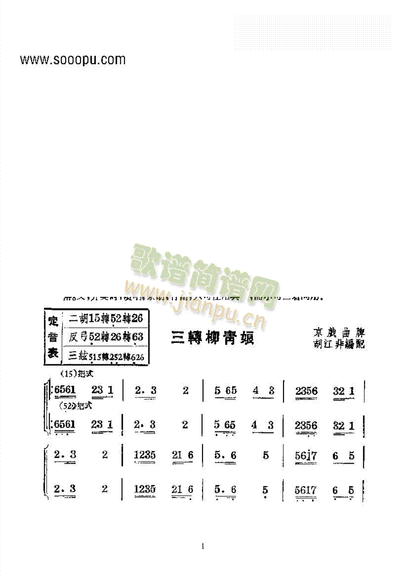 三转柳青娘—国乐合奏曲乐队类民乐合奏(其他乐谱)1