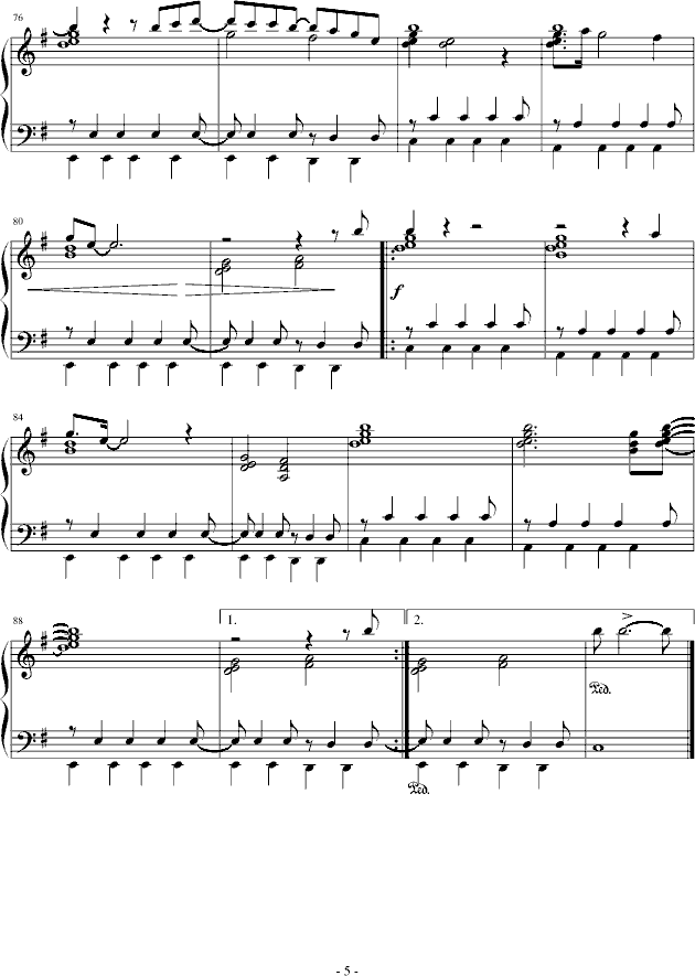 犬夜叉片尾曲---COME(钢琴谱)5