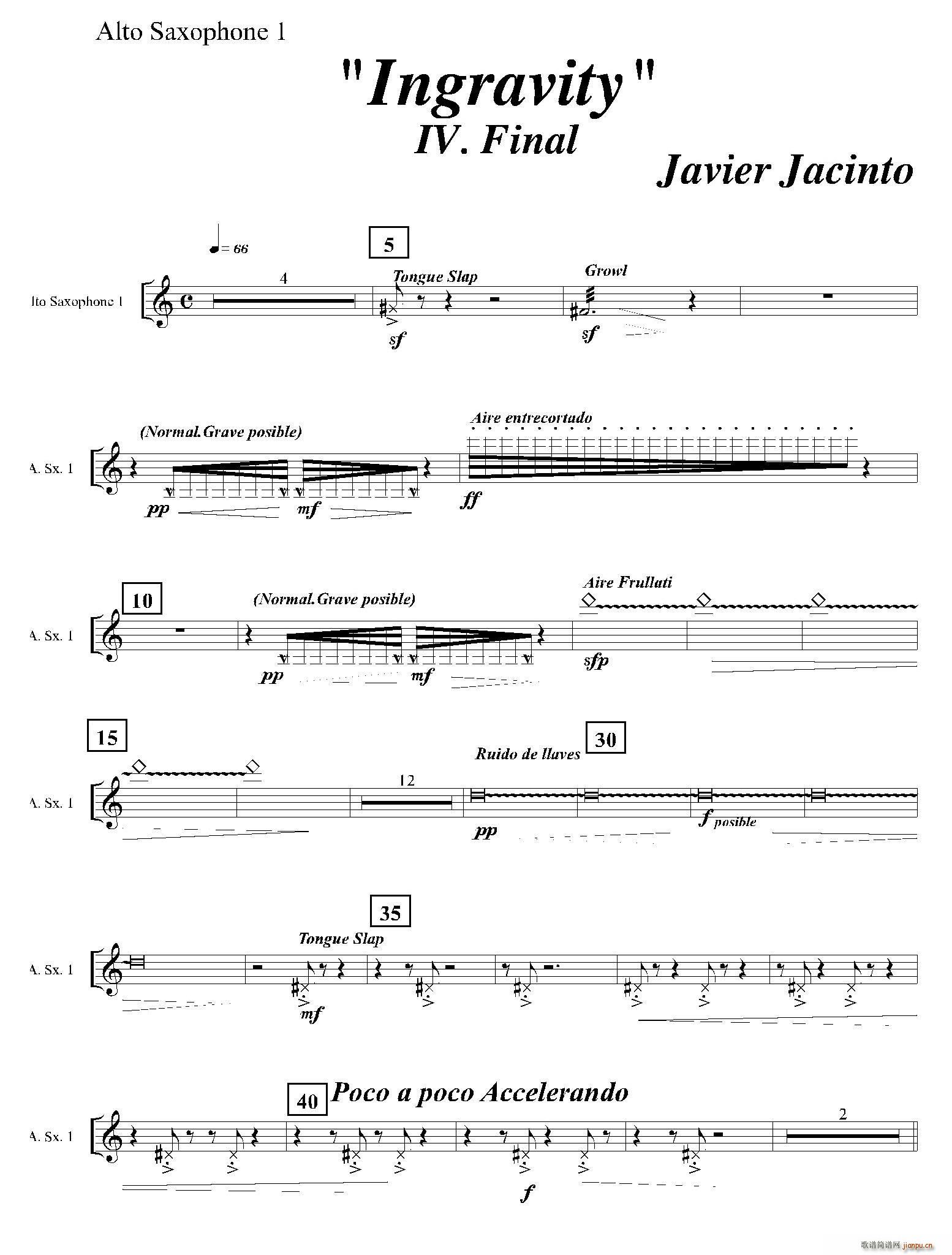 Ingravity 第四乐章 第一中音萨克斯(十字及以上)1