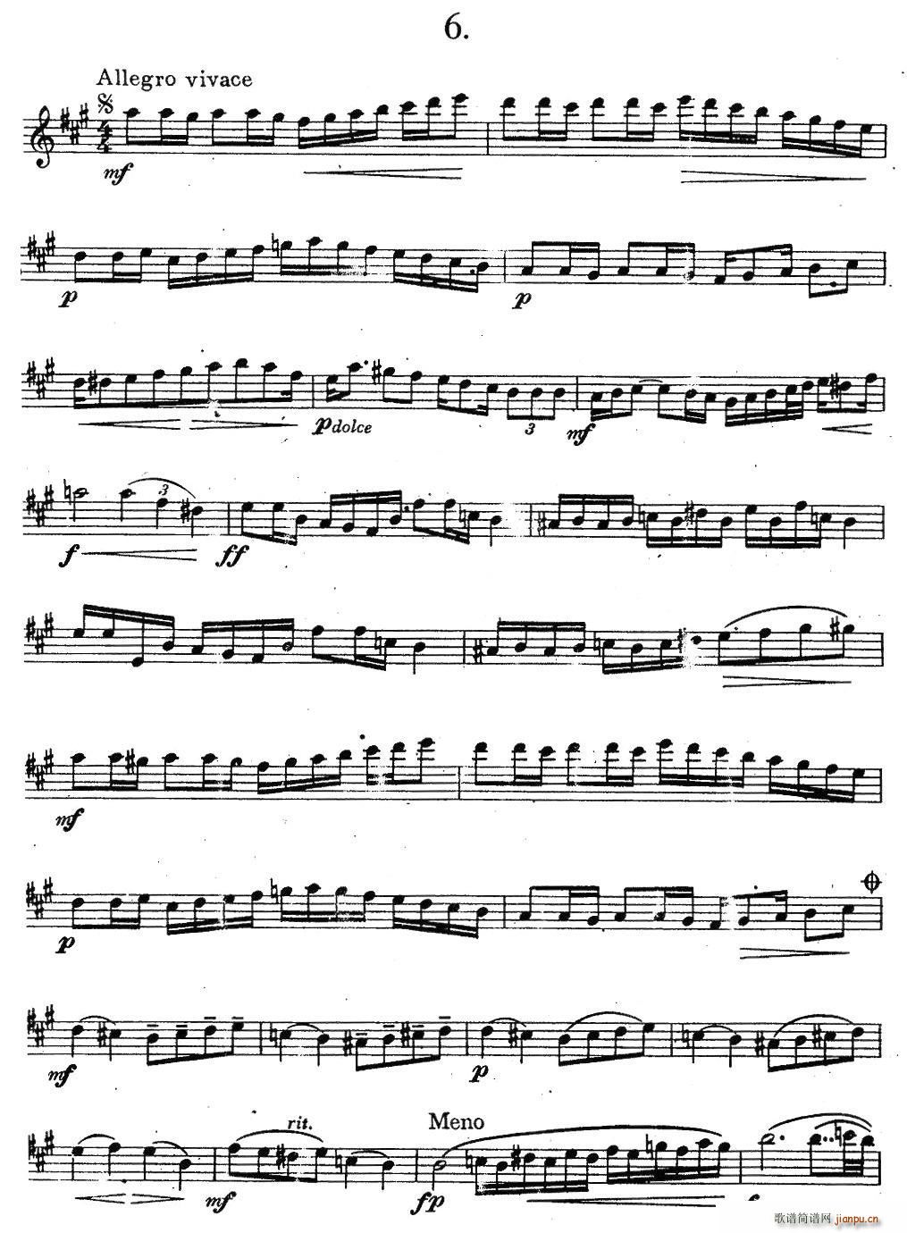 奇特克 萨克斯练习曲之六 ETUDY PRO SAXOPHON FR ZITRK op 3(十字及以上)1