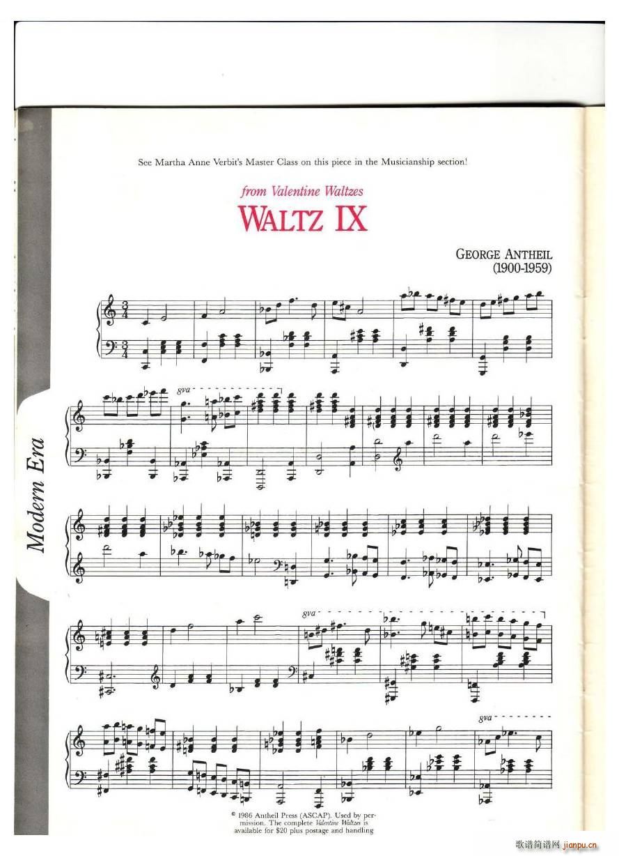 Antheil Waltz IX Waltz IX(十字及以上)1