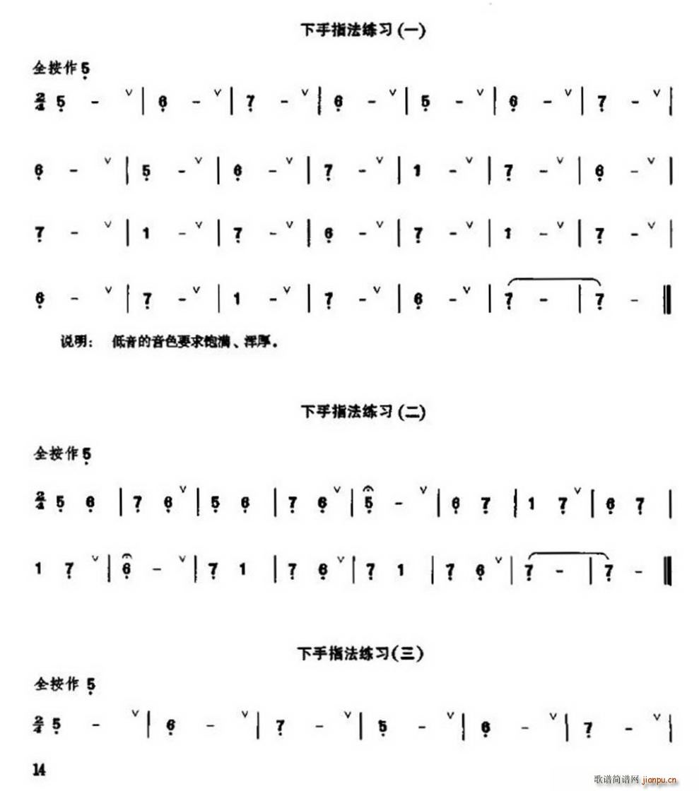 笛子下手指法练习 笛箫(笛箫谱)1