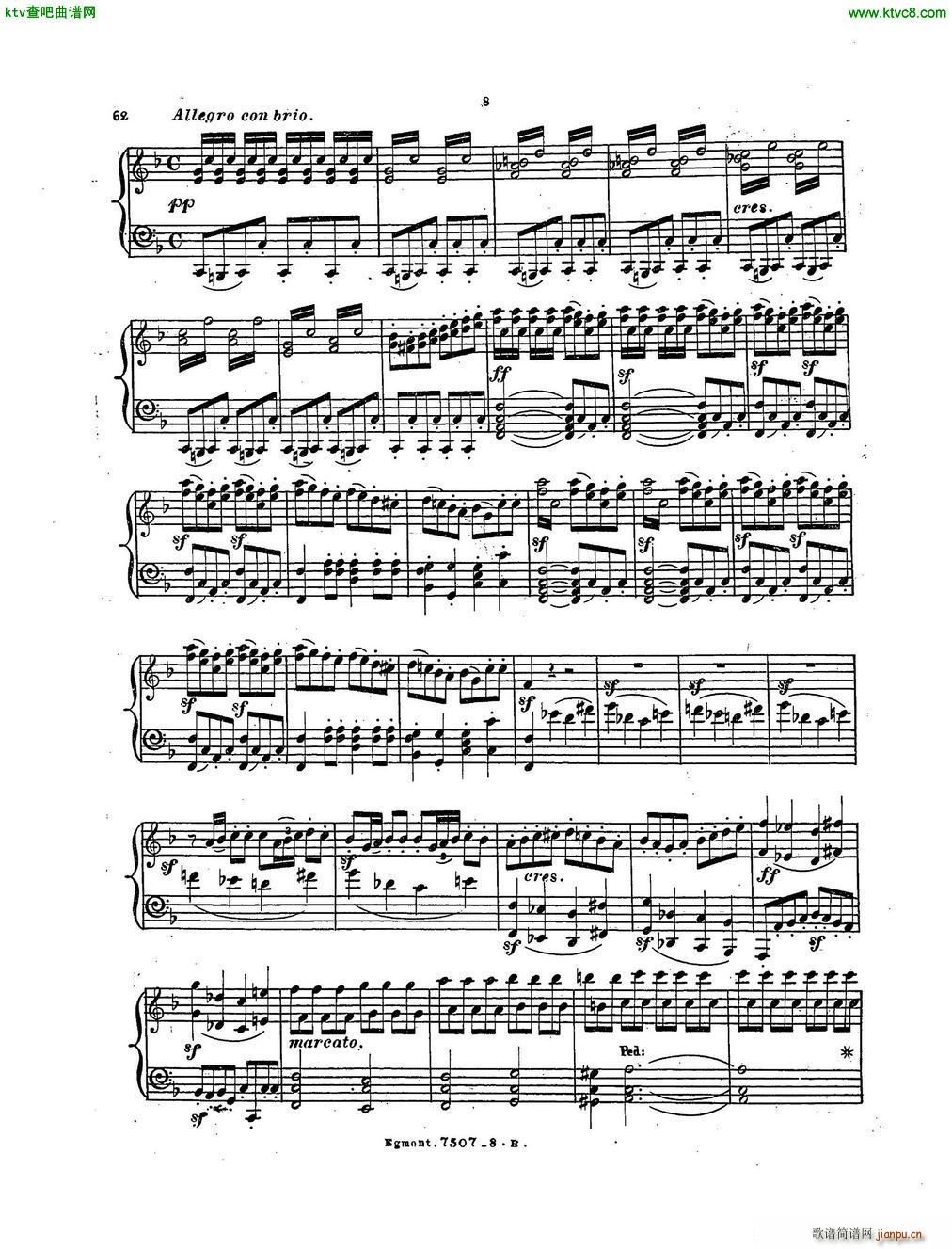 Beethoven op 84 Egmont Overture arr Weiss(钢琴谱)7