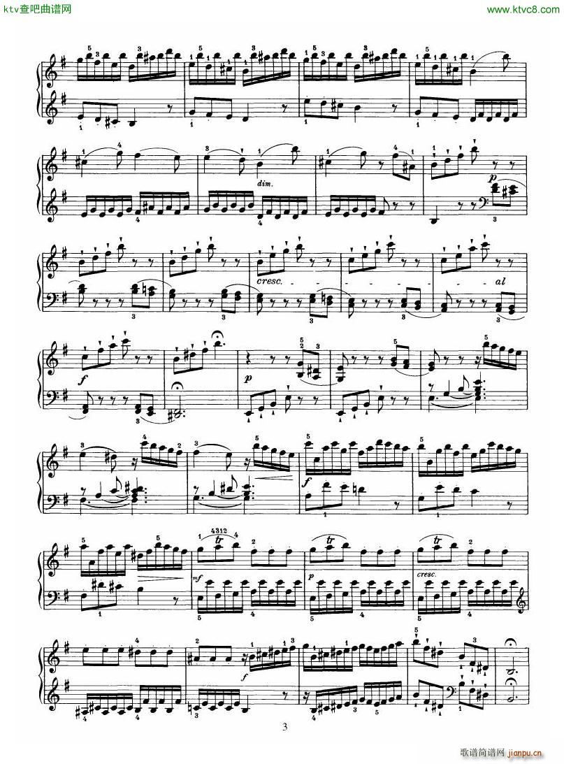 Haydn Piano Sonata No 34 In E(钢琴谱)3