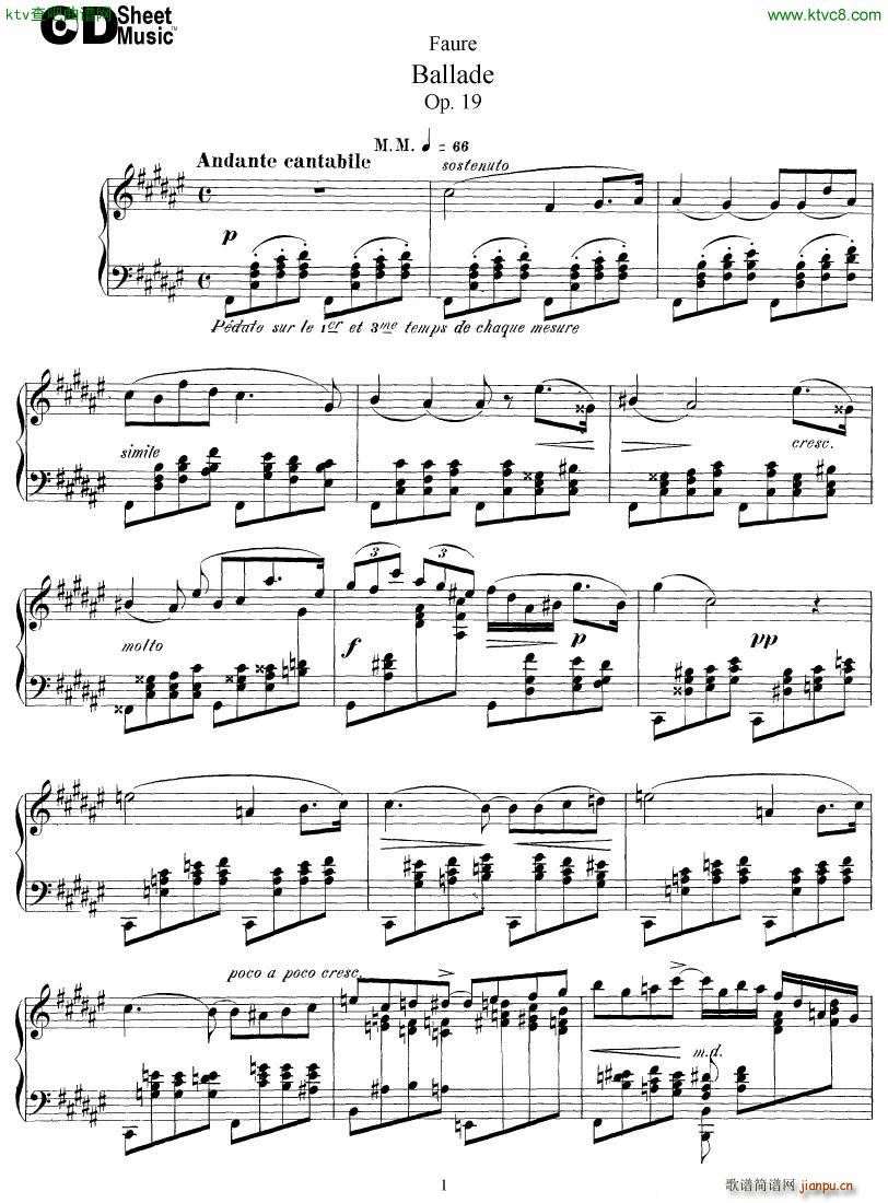Faure Ballade Op 19(钢琴谱)1