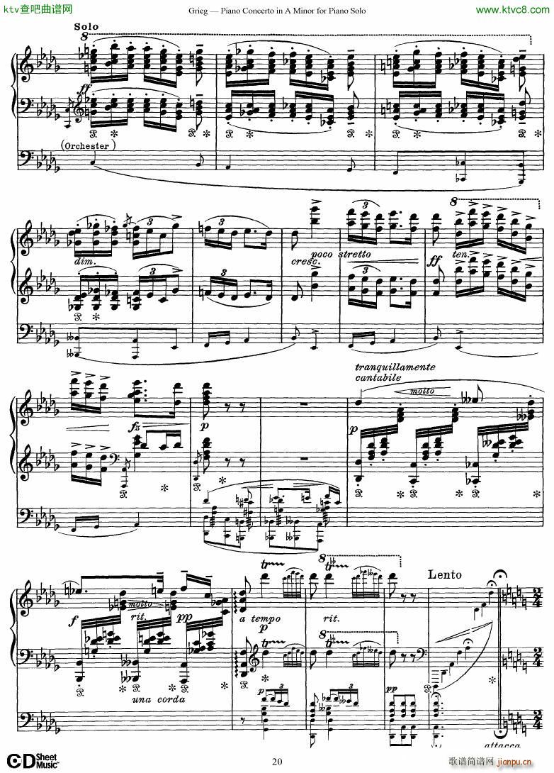 Grieg Piano Concerto solo arr 2 byGrieg(钢琴谱)20