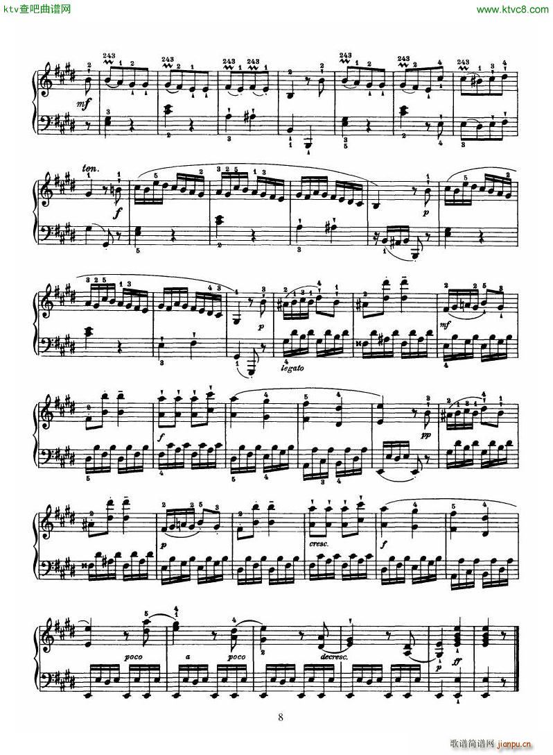 Haydn Piano Sonata No 31 In E(钢琴谱)8