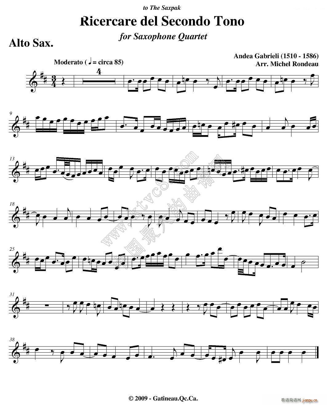 Ricercare del Secondo Tono 四重奏(总谱)1