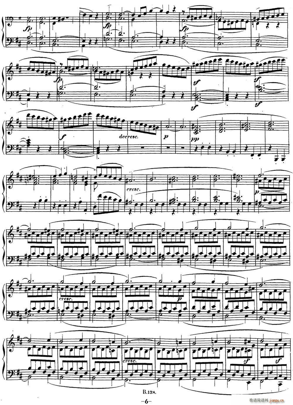 贝多芬钢琴奏鸣曲15 田园 D大调 Op 28 D major(钢琴谱)6