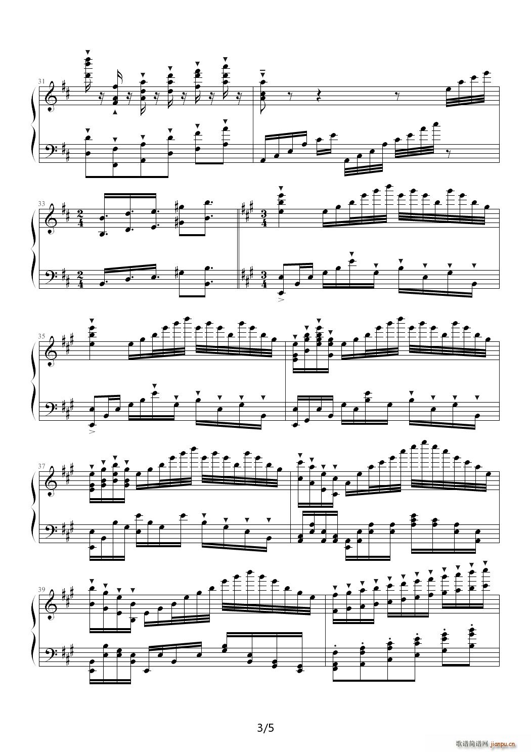 飞旋海豚 D调(钢琴谱)3