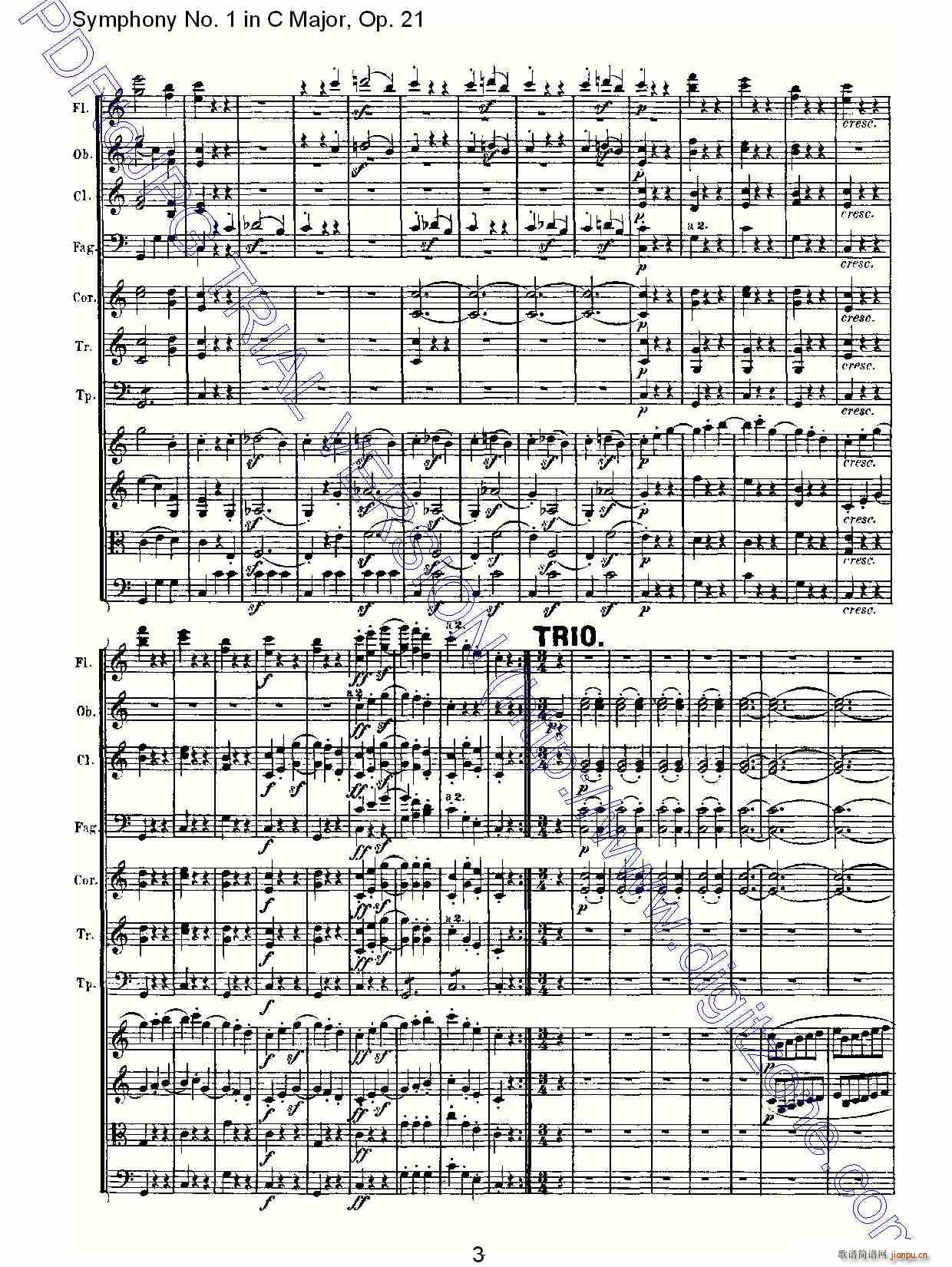 Symphony No. 1 in C Major, Op. 21(十字及以上)3