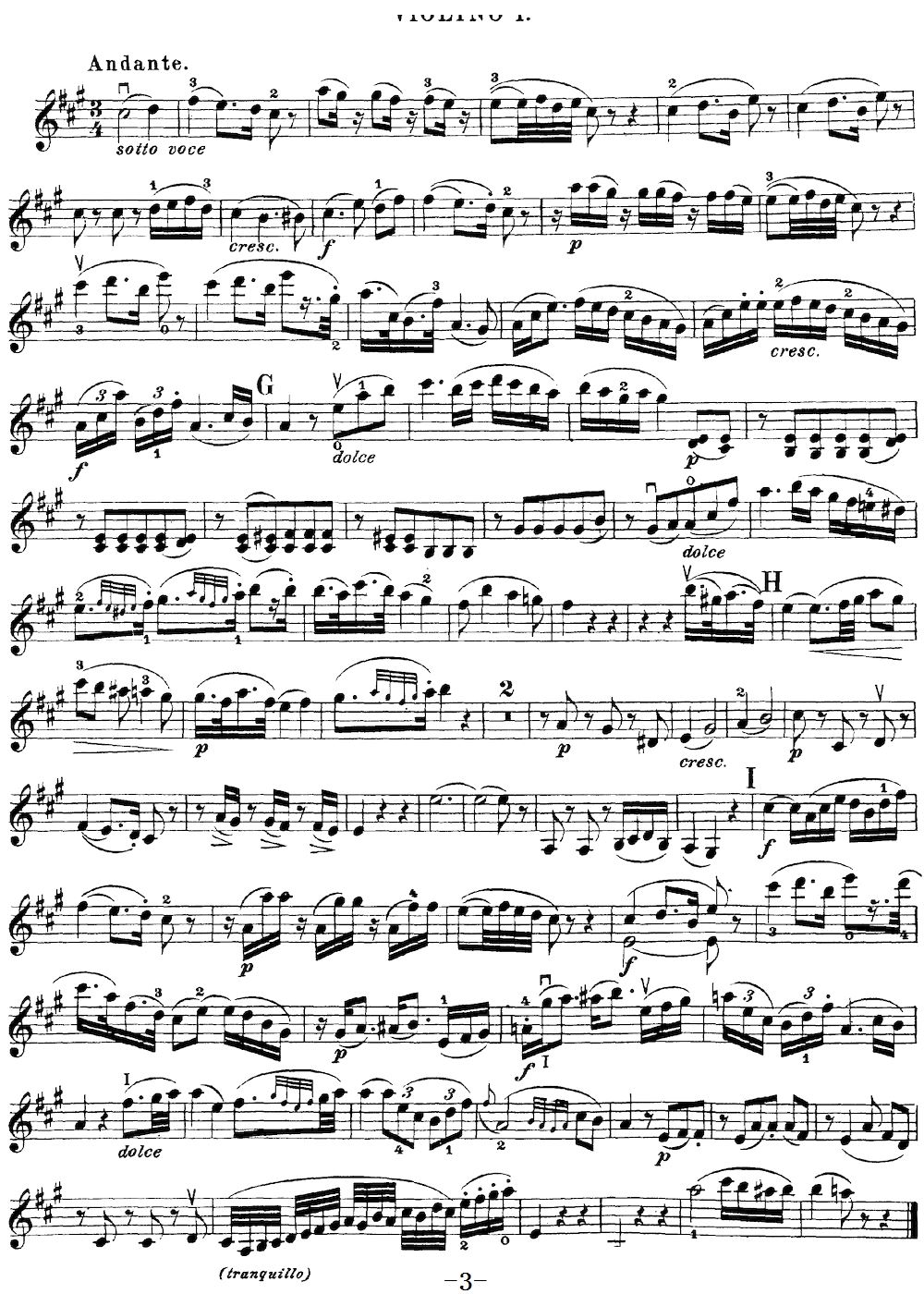 Mozart Quartet No 21 in D Major K 575 Violin 1(十字及以上)3