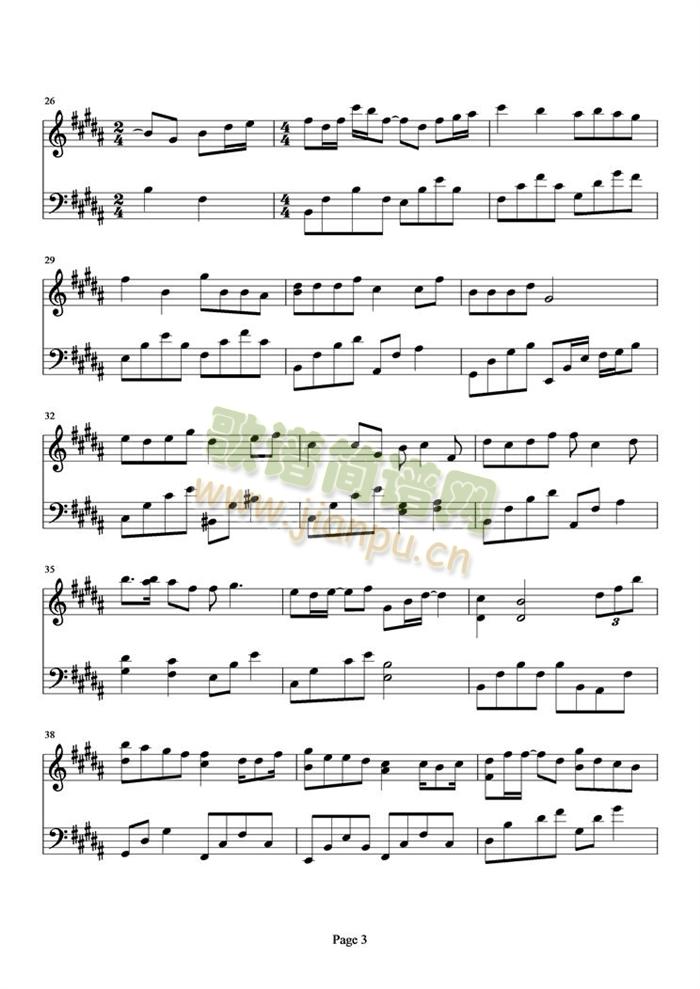 莫斯科沒有眼泪(钢琴谱)3