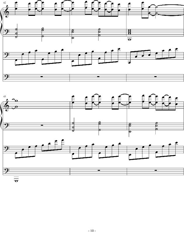 跑跑卡丁车钢琴曲(钢琴谱)10