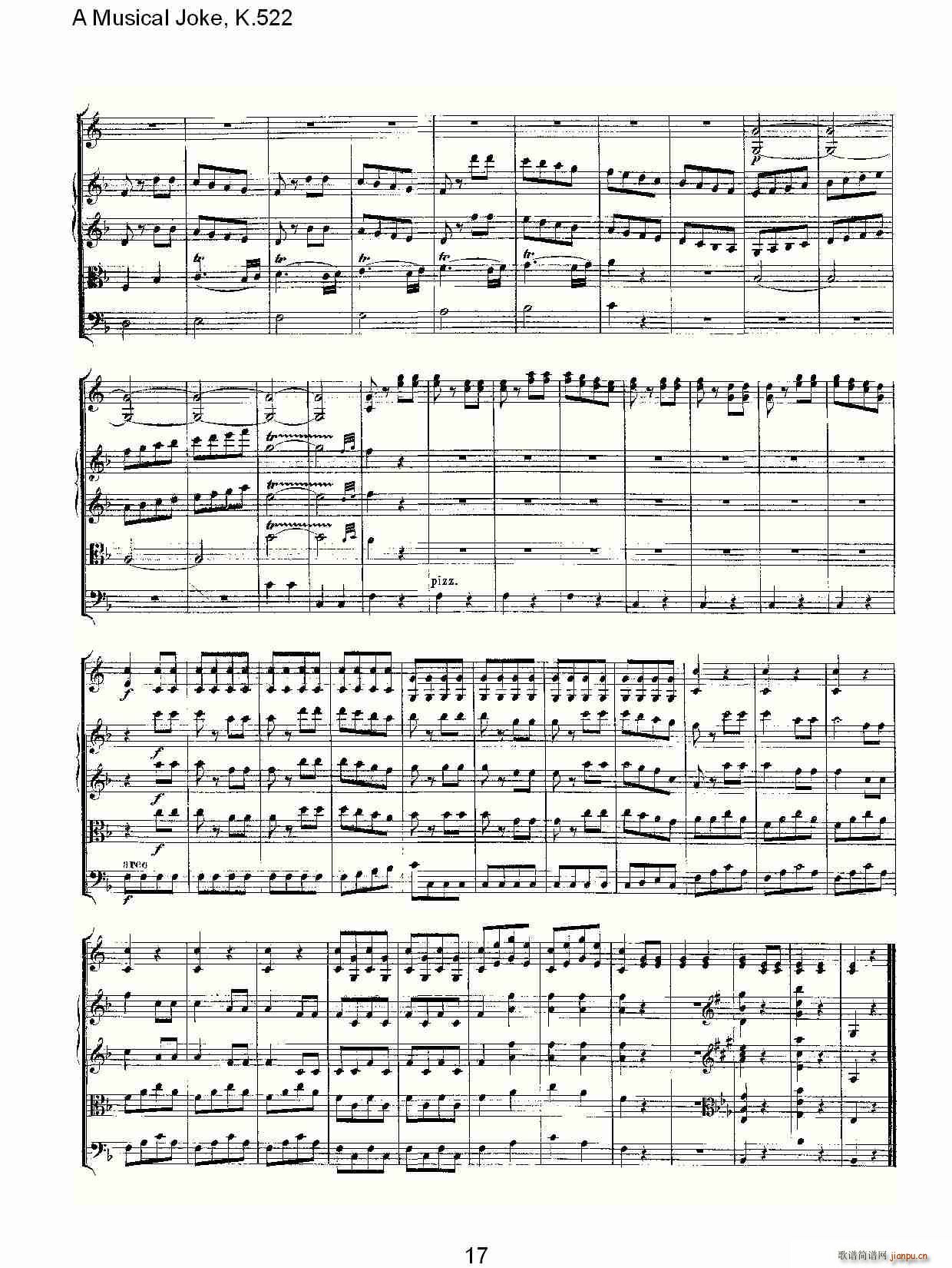 A Musical Joke, K.522(十字及以上)17