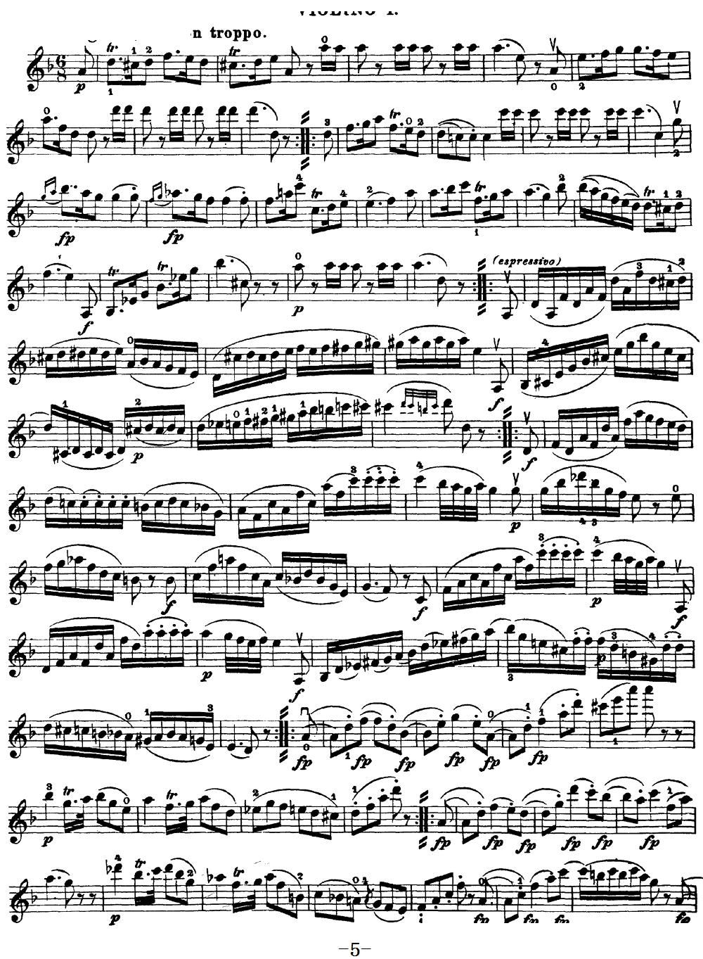 Mozart Quartet No 15 in D Minor K 421 Violin 1(十字及以上)5